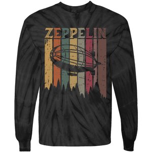 Retro Zeppelin 70s 80s Dirigible Airship Zepelin Zepplin Tie-Dye Long Sleeve Shirt