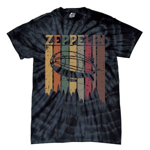 Retro Zeppelin 70s 80s Dirigible Airship Zepelin Zepplin Tie-Dye T-Shirt