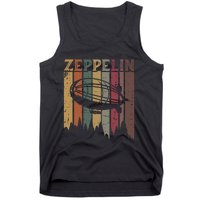 Retro Zeppelin 70s 80s Dirigible Airship Zepelin Zepplin Tank Top