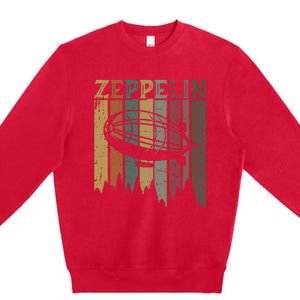 Retro Zeppelin 70s 80s Dirigible Airship Zepelin Zepplin Premium Crewneck Sweatshirt