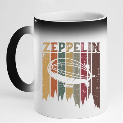 Retro Zeppelin 70s 80s Dirigible Airship Zepelin 11oz Black Color Changing Mug