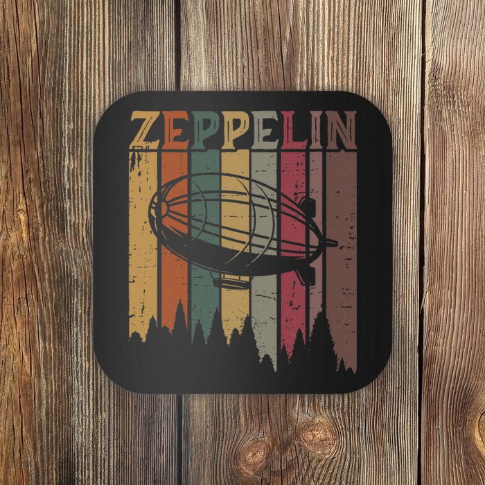 Retro Zeppelin 70s 80s Dirigible Airship Zepelin Coaster