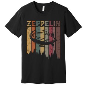 Retro Zeppelin 70s 80s Dirigible Airship Zepelin Premium T-Shirt