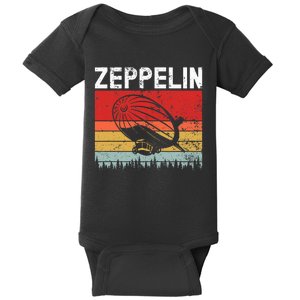 Retro Zeppelin 70s Dirigible Blimp Airship Zepelin Zepplin Baby Bodysuit