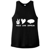 Retro Zeppelin 70s 80s Dirigible Airship Zepelin Zepplin Ladies PosiCharge Tri-Blend Wicking Tank