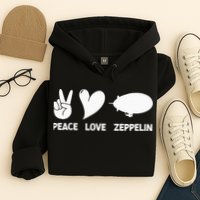 Retro Zeppelin 70s 80s Dirigible Airship Zepelin Zepplin Hoodie