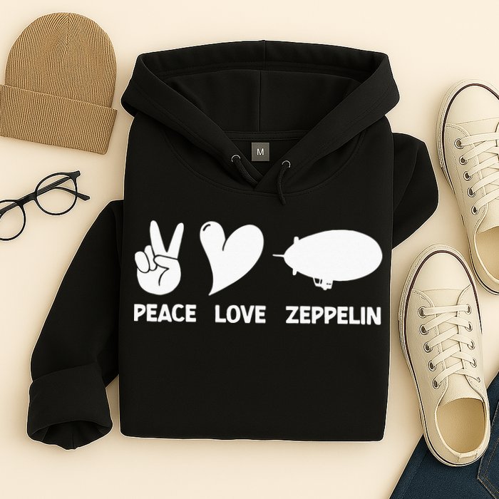 Retro Zeppelin 70s 80s Dirigible Airship Zepelin Zepplin Hoodie
