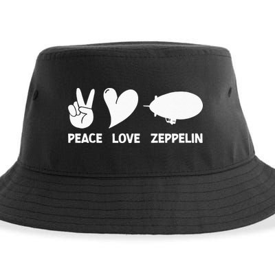 Retro Zeppelin 70s 80s Dirigible Airship Zepelin Zepplin Sustainable Bucket Hat