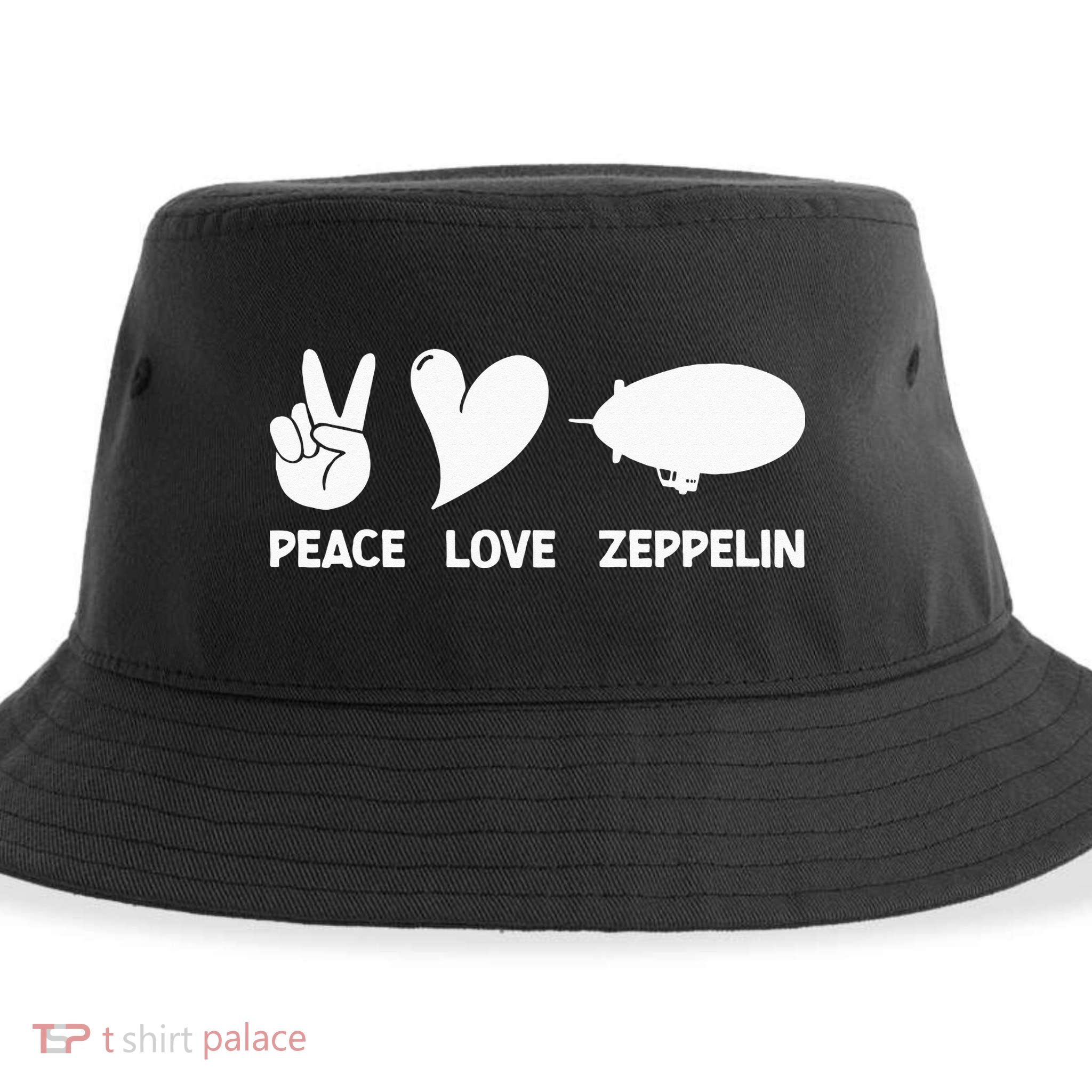 Retro Zeppelin 70s 80s Dirigible Airship Zepelin Zepplin Sustainable Bucket Hat