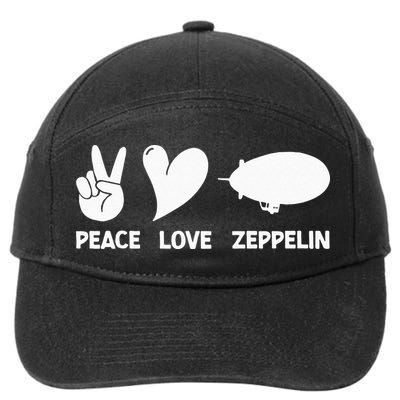 Retro Zeppelin 70s 80s Dirigible Airship Zepelin Zepplin 7-Panel Snapback Hat
