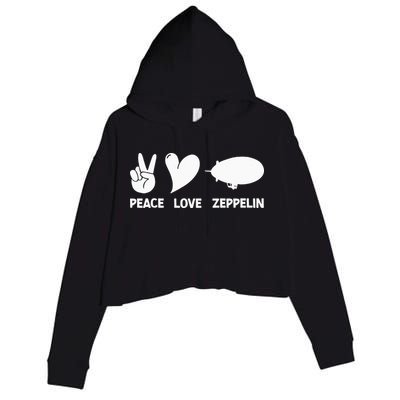Retro Zeppelin 70s 80s Dirigible Airship Zepelin Zepplin Crop Fleece Hoodie