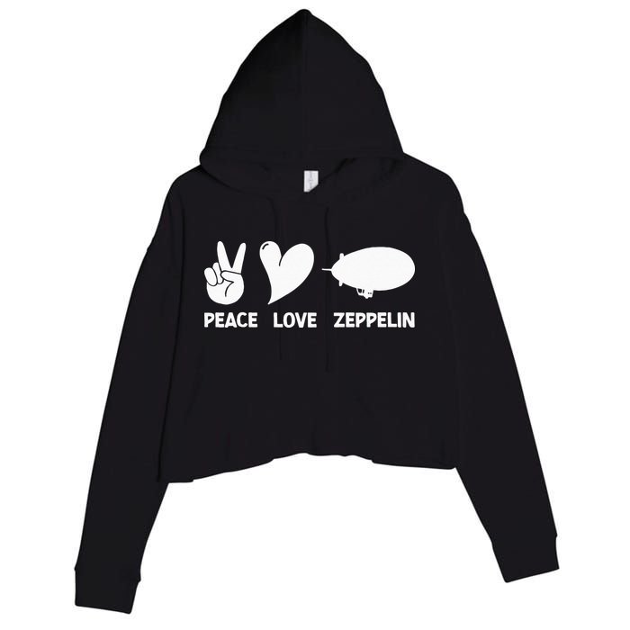 Retro Zeppelin 70s 80s Dirigible Airship Zepelin Zepplin Crop Fleece Hoodie