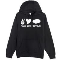 Retro Zeppelin 70s 80s Dirigible Airship Zepelin Zepplin Premium Pullover Hoodie