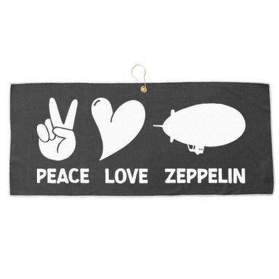 Retro Zeppelin 70s 80s Dirigible Airship Zepelin Zepplin Large Microfiber Waffle Golf Towel