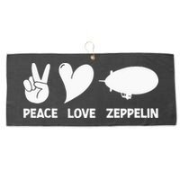 Retro Zeppelin 70s 80s Dirigible Airship Zepelin Zepplin Large Microfiber Waffle Golf Towel