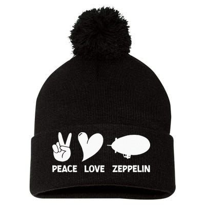 Retro Zeppelin 70s 80s Dirigible Airship Zepelin Zepplin Pom Pom 12in Knit Beanie