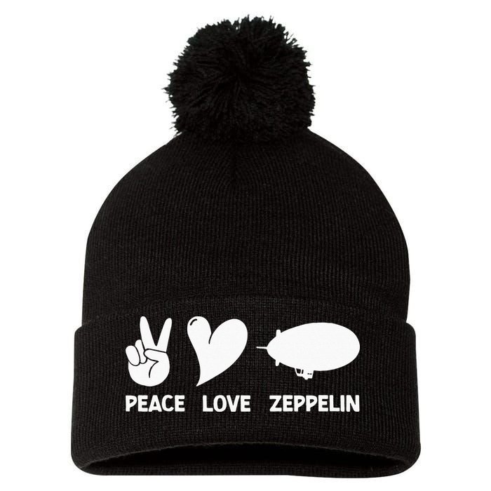 Retro Zeppelin 70s 80s Dirigible Airship Zepelin Zepplin Pom Pom 12in Knit Beanie