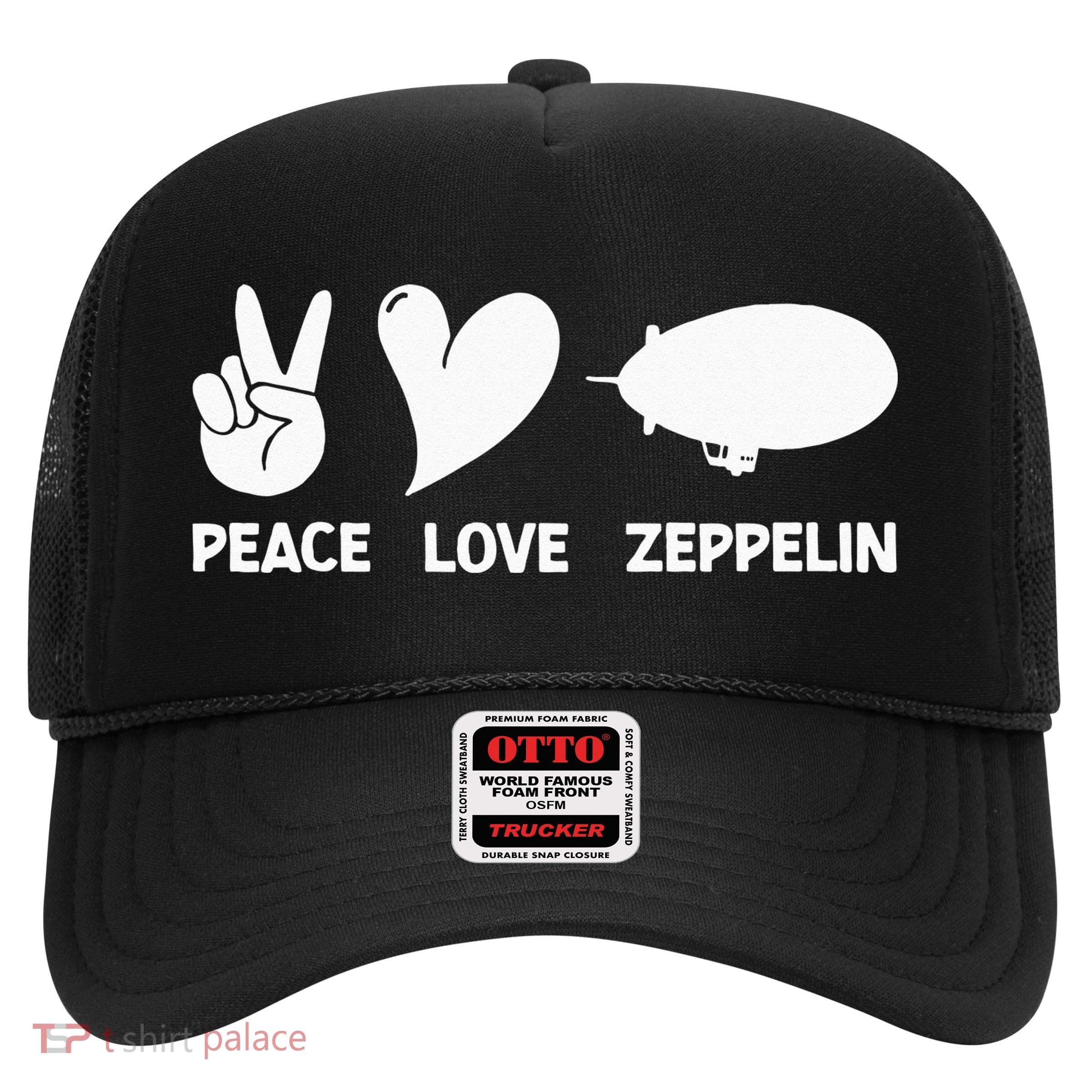 Retro Zeppelin 70s 80s Dirigible Airship Zepelin Zepplin Trucker Hat