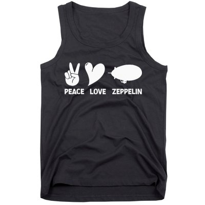 Retro Zeppelin 70s 80s Dirigible Airship Zepelin Zepplin Tank Top