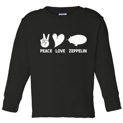 Retro Zeppelin 70s 80s Dirigible Airship Zepelin Zepplin Toddler Long Sleeve Shirt