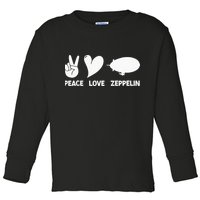 Retro Zeppelin 70s 80s Dirigible Airship Zepelin Zepplin Toddler Long Sleeve Shirt
