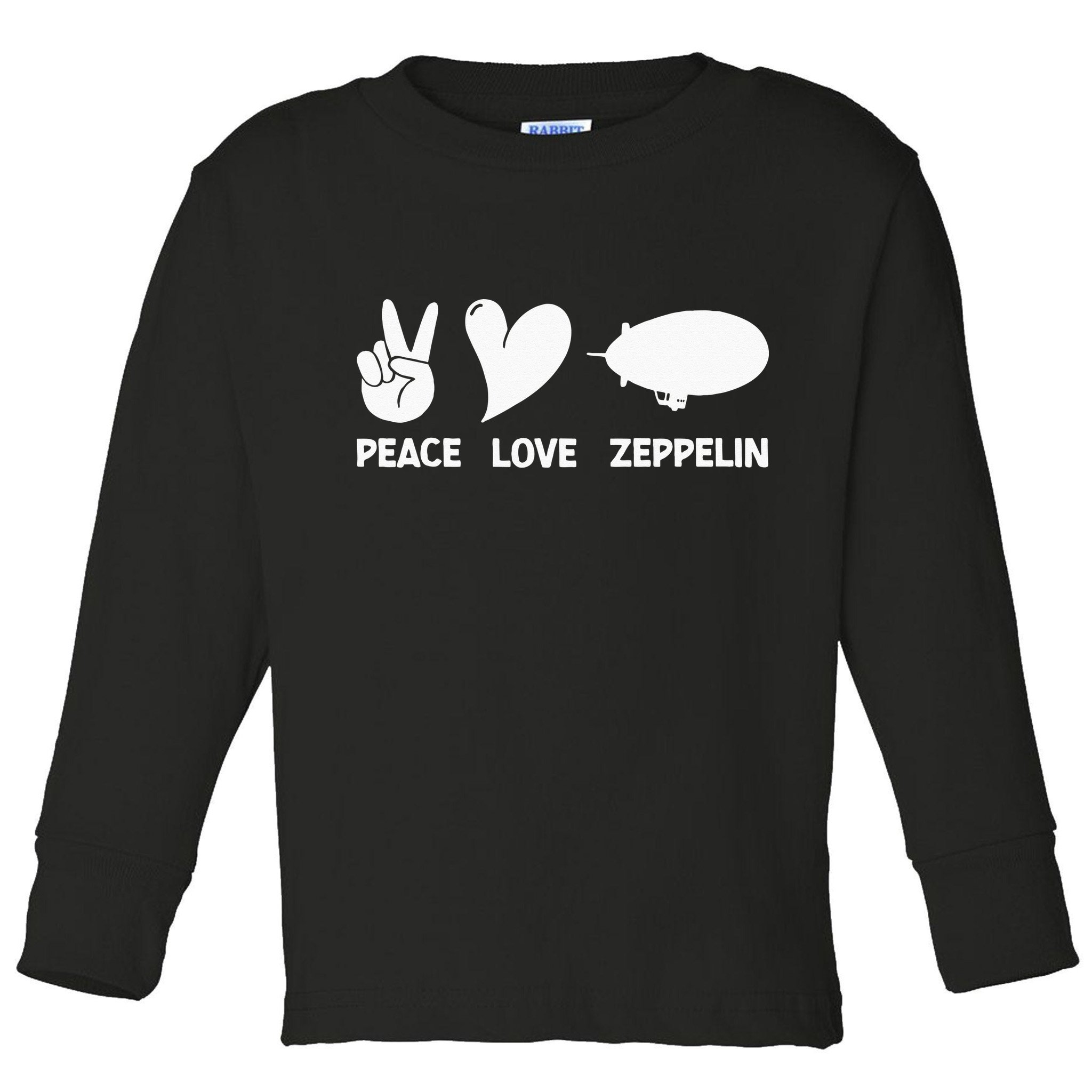 Retro Zeppelin 70s 80s Dirigible Airship Zepelin Zepplin Toddler Long Sleeve Shirt