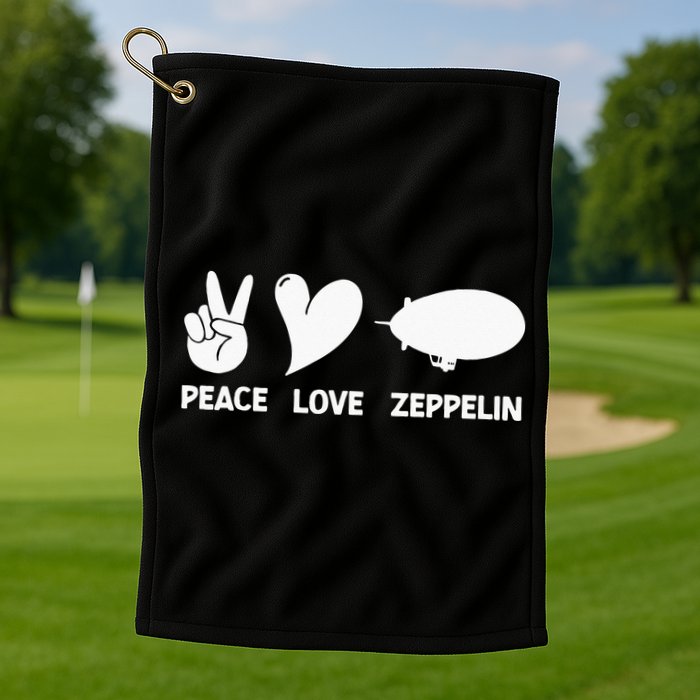 Retro Zeppelin 70s 80s Dirigible Airship Zepelin Zepplin Golf Towel