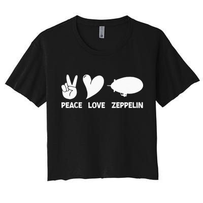 Retro Zeppelin 70s 80s Dirigible Airship Zepelin Zepplin Crop Top