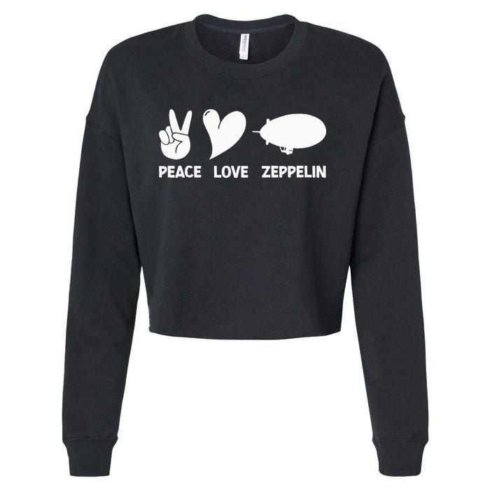 Retro Zeppelin 70s 80s Dirigible Airship Zepelin Zepplin Cropped Pullover Crew