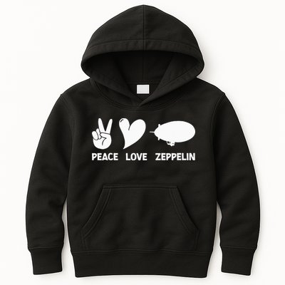 Retro Zeppelin 70s 80s Dirigible Airship Zepelin Zepplin Kids Hoodie