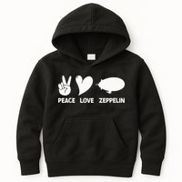 Retro Zeppelin 70s 80s Dirigible Airship Zepelin Zepplin Kids Hoodie