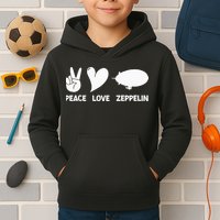 Retro Zeppelin 70s 80s Dirigible Airship Zepelin Zepplin Kids Hoodie