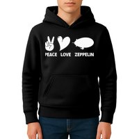 Retro Zeppelin 70s 80s Dirigible Airship Zepelin Zepplin Kids Hoodie
