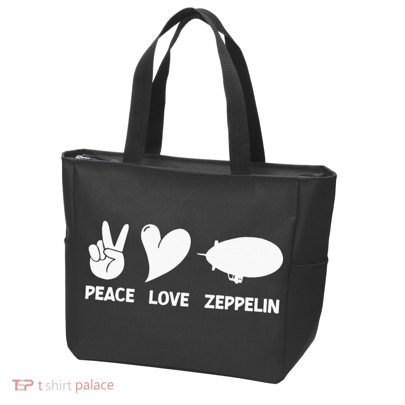 Retro Zeppelin 70s 80s Dirigible Airship Zepelin Zepplin Zip Tote Bag
