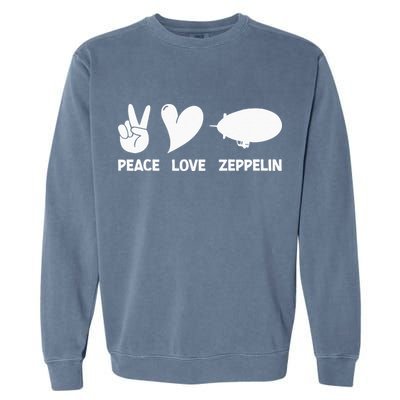Retro Zeppelin 70s 80s Dirigible Airship Zepelin Zepplin Garment-Dyed Sweatshirt