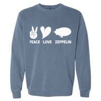 Retro Zeppelin 70s 80s Dirigible Airship Zepelin Zepplin Garment-Dyed Sweatshirt