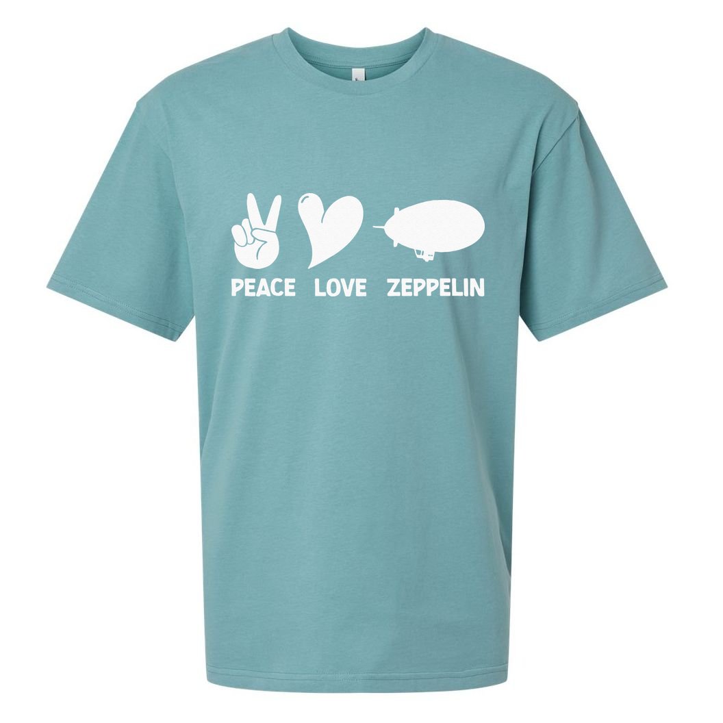 Retro Zeppelin 70s 80s Dirigible Airship Zepelin Zepplin Sueded Cloud Jersey T-Shirt