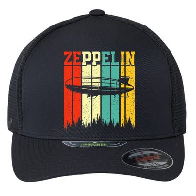 Retro Zeppelin 70s 80s Dirigible Airship Zepelin Flexfit Unipanel Trucker Cap