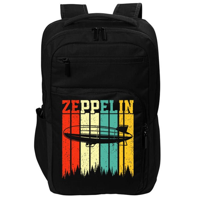 Retro Zeppelin 70s 80s Dirigible Airship Zepelin Impact Tech Backpack