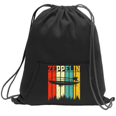 Retro Zeppelin 70s 80s Dirigible Airship Zepelin Sweatshirt Cinch Pack Bag