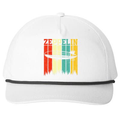 Retro Zeppelin 70s 80s Dirigible Airship Zepelin Snapback Five-Panel Rope Hat