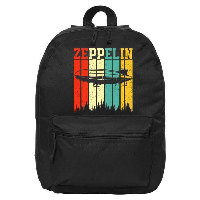 Retro Zeppelin 70s 80s Dirigible Airship Zepelin 16 in Basic Backpack