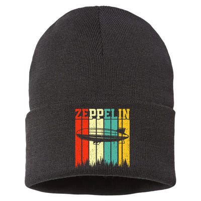 Retro Zeppelin 70s 80s Dirigible Airship Zepelin Sustainable Knit Beanie