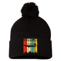 Retro Zeppelin 70s 80s Dirigible Airship Zepelin Pom Pom 12in Knit Beanie