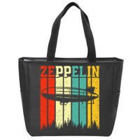 Retro Zeppelin 70s 80s Dirigible Airship Zepelin Zip Tote Bag