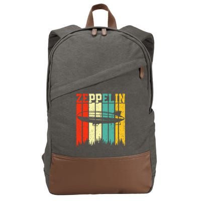 Retro Zeppelin 70s 80s Dirigible Airship Zepelin Cotton Canvas Backpack