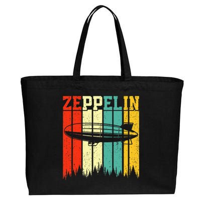 Retro Zeppelin 70s 80s Dirigible Airship Zepelin Cotton Canvas Jumbo Tote