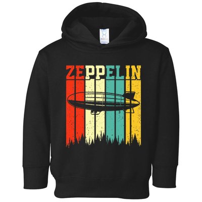 Retro Zeppelin 70s 80s Dirigible Airship Zepelin Zepplin Toddler Hoodie