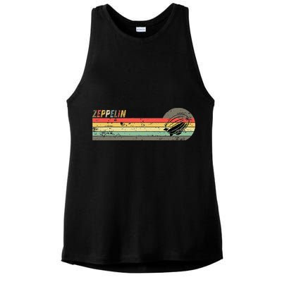 Retro Zeppelin 70s 80s Dirigible Ladies PosiCharge Tri-Blend Wicking Tank