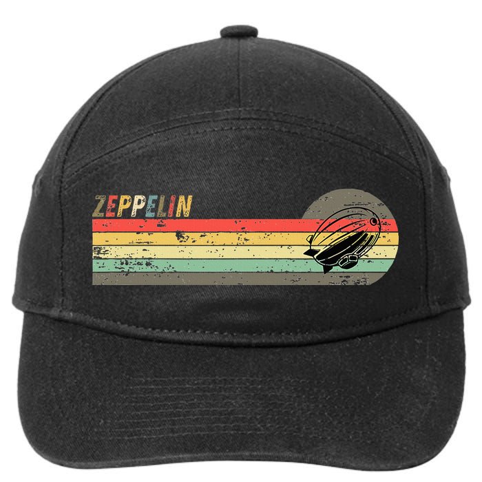 Retro Zeppelin 70s 80s Dirigible 7-Panel Snapback Hat